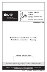 Kalia 102689 Instructions D'installation