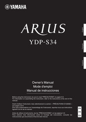 Yamaha ARIUS YDP-S34 Mode D'emploi