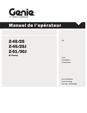 Terex Genie Z-45/25 Manuel De L'opérateur