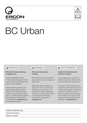 Ergon BC Urban Mode D'emploi