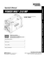 Lincoln Electric POWER MIG 210 MP 12185 Manuel De L'opérateur