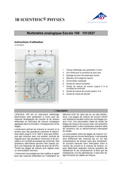 3B SCIENTIFIC PHYSICS Escola 100 Instructions D'utilisation
