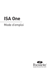 Focusrite ISA One Mode D'emploi