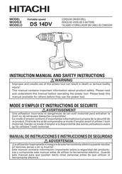 Hitachi DS 14DV Mode D'emploi Et Instructions De Securite