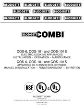 Blodgett Combi COS-101 Manuel D'installation, De Fonctionnement Et De Maintenance