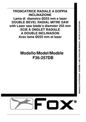 Fox F36-257DB Notice D'utilisation