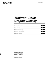 Sony Trinitron GDM-F400T9 Mode D'emploi