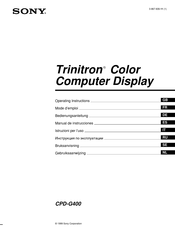 Sony Trinitron CPD-G400 Mode D'emploi
