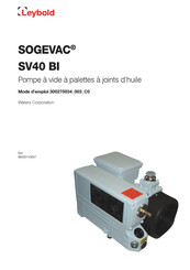 Leybold SOGEVAC SV40 BI Mode D'emploi
