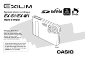 Casio Exilim EX-S1 Mode D'emploi