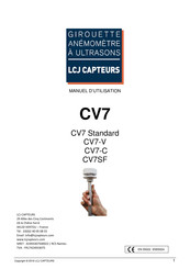 LCJ CAPTEURS CV7SF Manuel D'utilisation