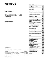 Siemens SINUMERIK 840D sl Manuel D'utilisation