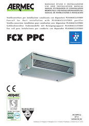 AERMEC PLASMACLUSTER FCX PPC Manuel D'utilisation Et D'installation