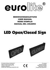 EuroLite LED Open/Closed Mode D'emploi