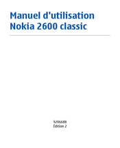 Nokia 2600 classic Manuel D'utilisation