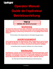 Upright TM12 Guide De L'opérateur