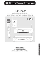 BoomToneDJ UHF-20MHL Mode D'emploi