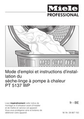 Miele professional PT 5137 WP Mode D'emploi Et Instructions D'installation