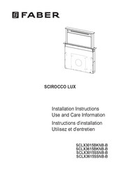Faber Scirocco Lux SCLX3615SSNB-B Instructions D'installation Et Guide D'utilisation Et D'entretien