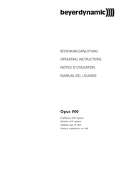 Beyerdynamic Opus 900 Notice D'utilisation