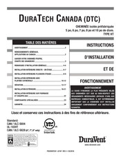 DuraVent DURATECH CANADA HT Instructions D'installation Et De Fonctionnement