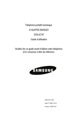 Samsung SGH-E747 Guide D'utilisation