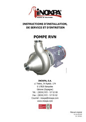 iNOXPA RVN Instructions D'installation, De Service Et D'entretien