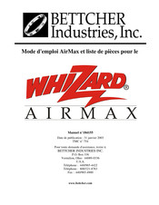 BETTCHER INDUSTRIES Whizard AirMax Mode D'emploi