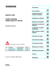 Siemens SIMATIC HMI Mobile Panel 277 IWLAN Instructions De Service