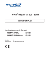VWR Mega Star 600R Mode D'emploi
