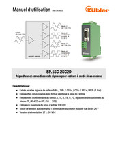 Kübler SP.1SC-2SC2D Manuel D'utilisation