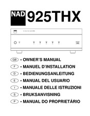 NAD 925THX Manuel D'installation
