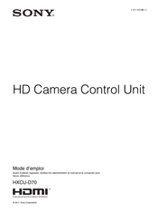 Sony HXCU-D70 Mode D'emploi