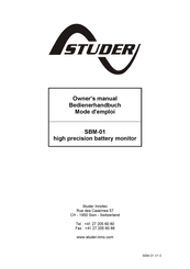 Studer SBM-01 Mode D'emploi