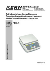 KERN and SOHN FCE-N Série Mode D'emploi
