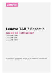 Lenovo TB-7304F Guide De L'utilisateur