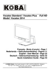 Koba Vision Vocatex Standard 2014 Mode D'emploi