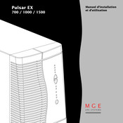 Mge Ups Systems Pulsar EX 700 Manuel D'installation Et D'utilisation