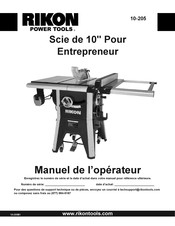 Rikon Power Tools 10-205 Manuel De L'opérateur