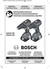 Bosch GSB18V-490 Consignes De Fonctionnement/Sécurité