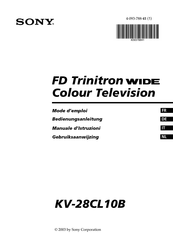 Sony FD Trinitron WIDE KV-28CL10B Mode D'emploi