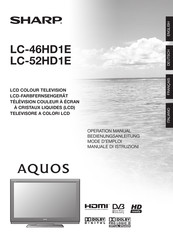 Sharp AQUOS LC-46HD1E Mode D'emploi