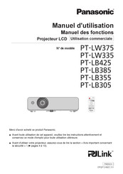 Panasonic PT-LW335 Manuel D'utilisation