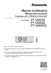 Panasonic PT-VMW50 Manuel D'utilisation