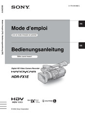 Sony Handycam HDR-FX1E Mode D'emploi