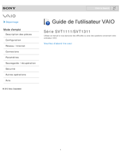 Sony VAIO SVT1111 Serie Guide De L'utilisateur