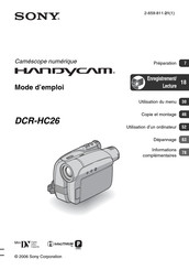 Sony Handycam DCR-HC26 Mode D'emploi