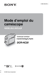 Sony Handycam DCR-HC20 Mode D'emploi