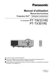 Panasonic PT-TX301RE Manuel D'utilisation