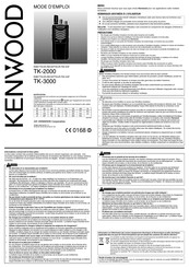 Kenwood TK-2000 Mode D'emploi